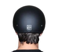 D1-ANS D.O.T. DAYTONA SKULL CAP W/O VISOR - HI-GLOSS BLACK - Daniel Smart Manufacturing