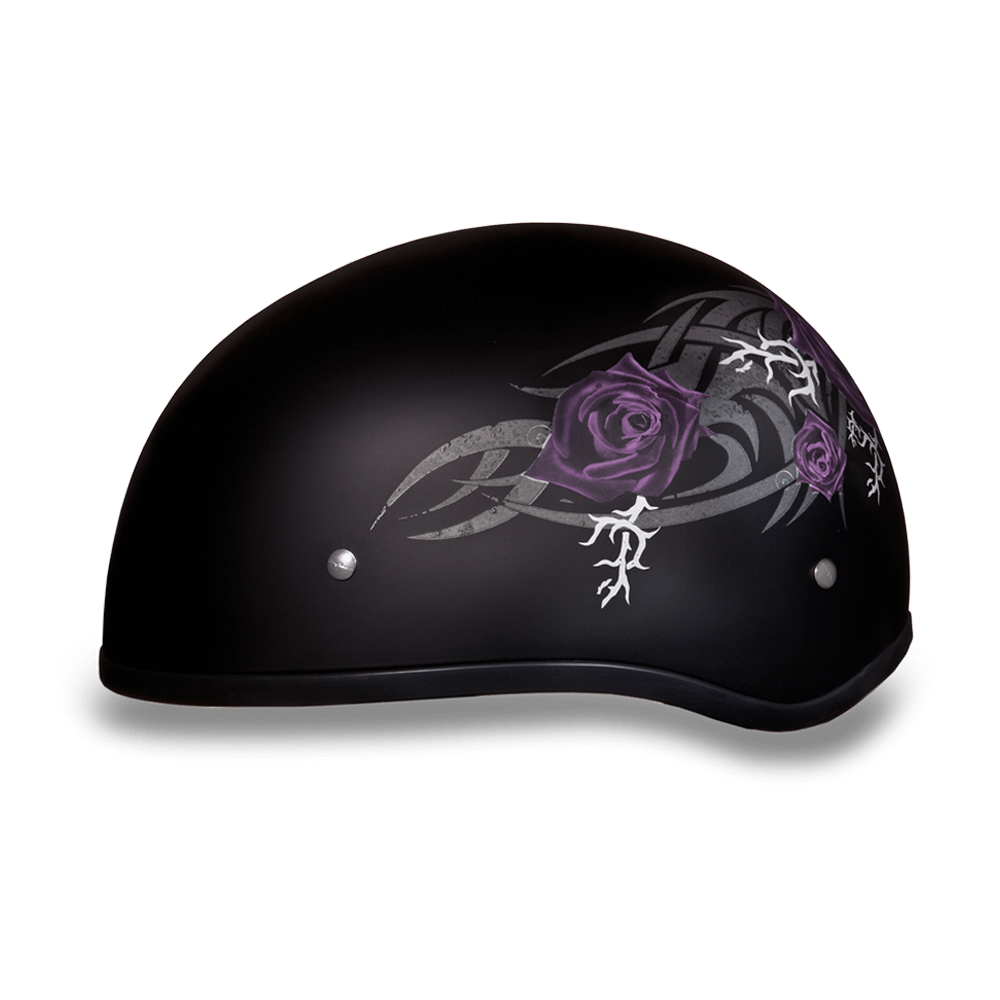 D6-PR D.O.T. DAYTONA SKULL CAP - W/ PURPLE ROSE Daniel Smart Manufacturing