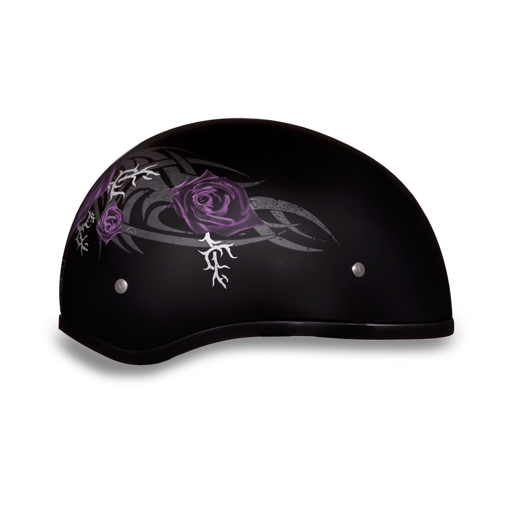 D6-PR D.O.T. DAYTONA SKULL CAP - W/ PURPLE ROSE Daniel Smart Manufacturing