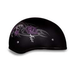 D6-PR D.O.T. DAYTONA SKULL CAP - W/ PURPLE ROSE - Daniel Smart Manufacturing