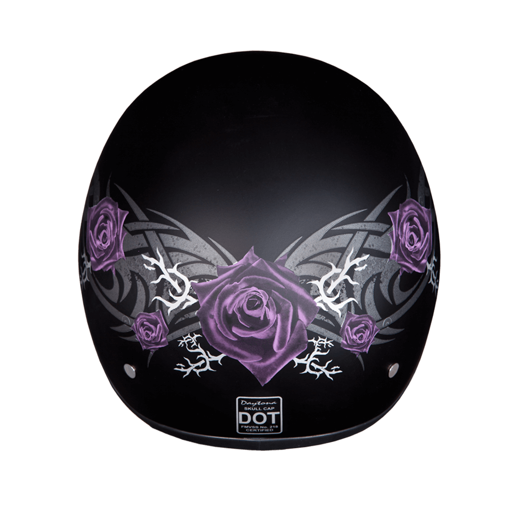 D6-PR D.O.T. DAYTONA SKULL CAP - W/ PURPLE ROSE Daniel Smart Manufacturing