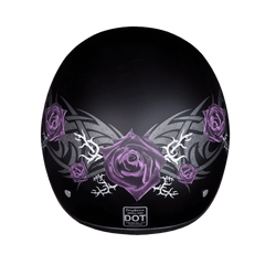 D6-PR D.O.T. DAYTONA SKULL CAP - W/ PURPLE ROSE - Daniel Smart Manufacturing