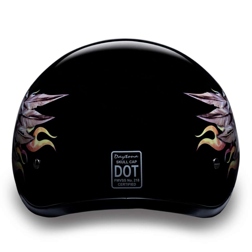 D6-SKW D.O.T. DAYTONA SKULL CAP - W/ SKULL WINGS Daniel Smart Manufacturing