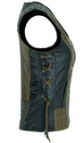 DS298 Women's Vest with Grommet and Lacing Accents - Two Tone Daniel Smart Manufacturing