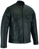 DS788 Men's Full Cut Leather Shirt with Zipper/Snap Front Daniel Smart Manufacturing