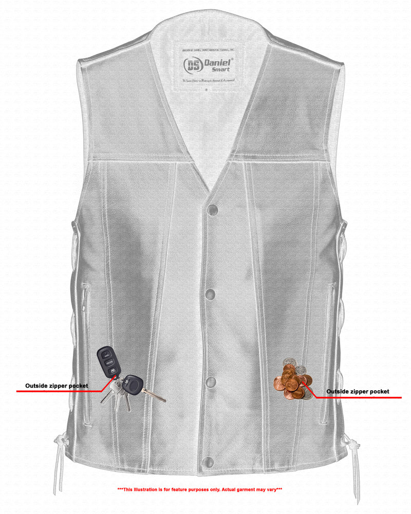 DS105 Men's Single Back Panel Concealed Carry Vest Daniel Smart Manufacturing