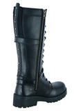 DS9765 Women's 15 Inch Black Leather Stylish Harness Boot Daniel Smart Manufacturing