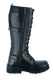 DS9765 Women's 15 Inch Black Leather Stylish Harness Boot Daniel Smart Manufacturing