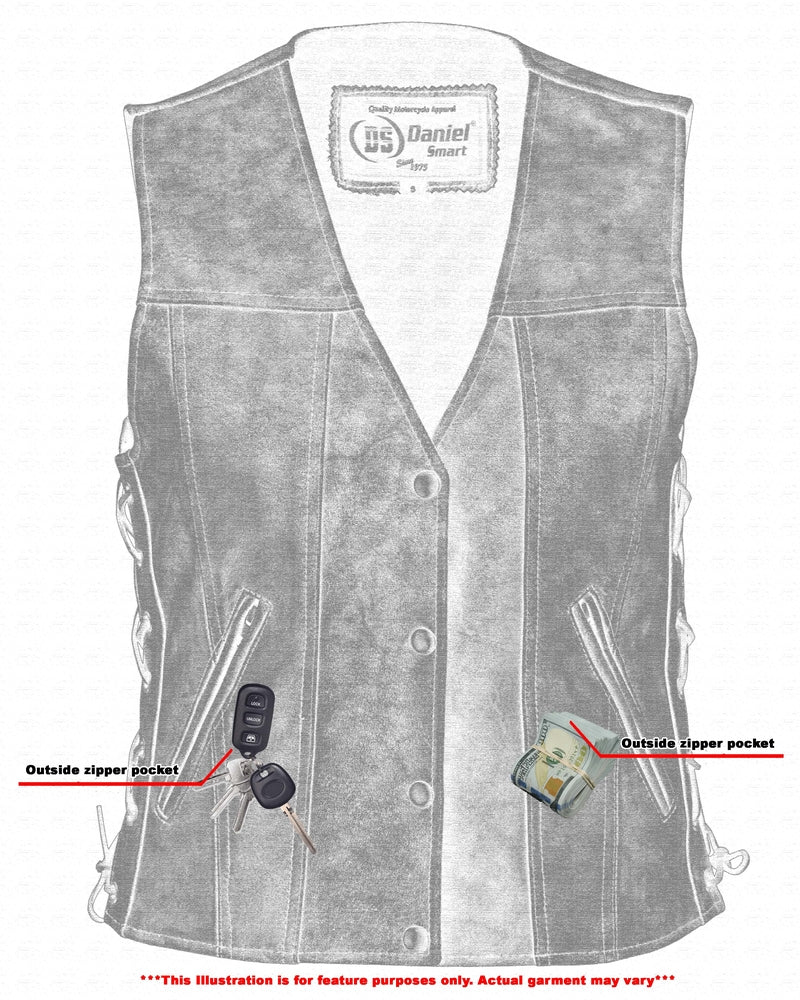 DS205V Women's Gray Single Back Panel Concealed Carry Vest Daniel Smart Manufacturing