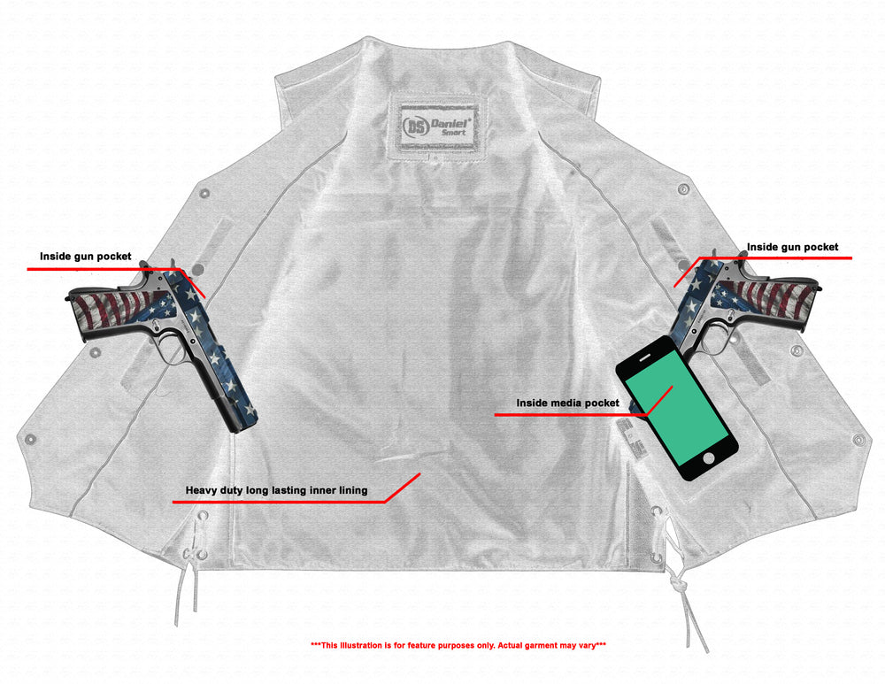 DS111 Traditional Single Back Panel Concealed Carry Vest Daniel Smart Manufacturing