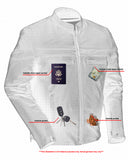 DS768 Men's Sporty Lightweight Leather Cross Over Jacket Daniel Smart Manufacturing