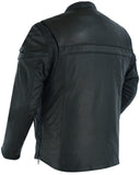 DS768 Men's Sporty Lightweight Leather Cross Over Jacket Daniel Smart Manufacturing