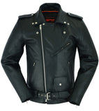 DS712TALL Men's Classic Plain Side Police Style M/C Jacket - TALL Daniel Smart Manufacturing