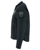 DS600 Men's Textile Scooter Style Jacket w/ Reflective Skulls Daniel Smart Manufacturing