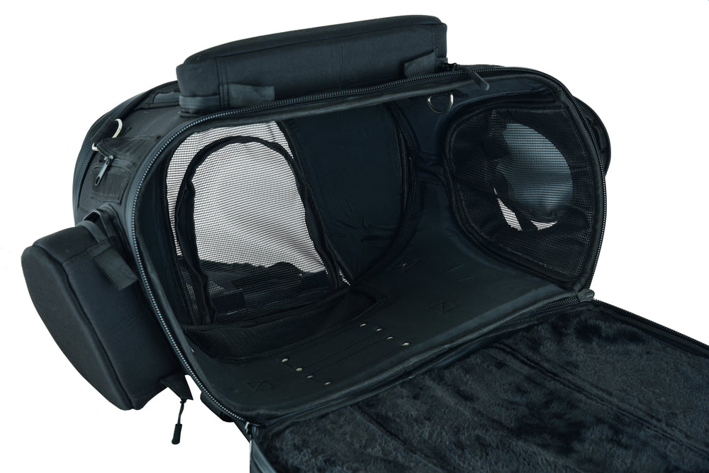 DS388 Daniel Smart Black Heavy Duty Textile Motorcycle Pet Carrier Si Daniel Smart Manufacturing