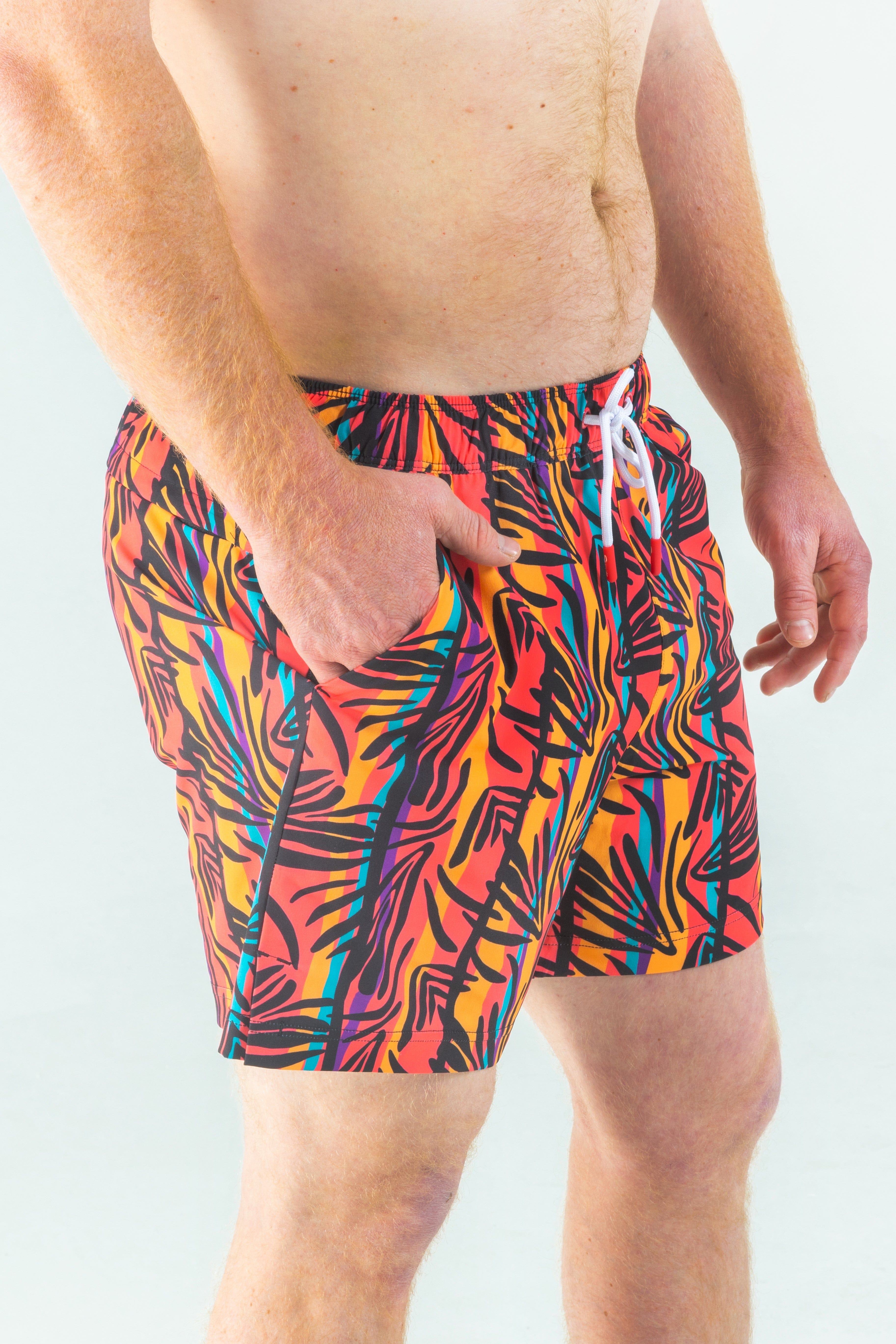 The Bay Breeze | Tropical Neon Ball Hammock® Pouch 5" Swim Trunks - Shinesty