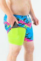 The Melted Popsicle | Retro Neon Ball Hammock® Pouch 5" Swim Trunks