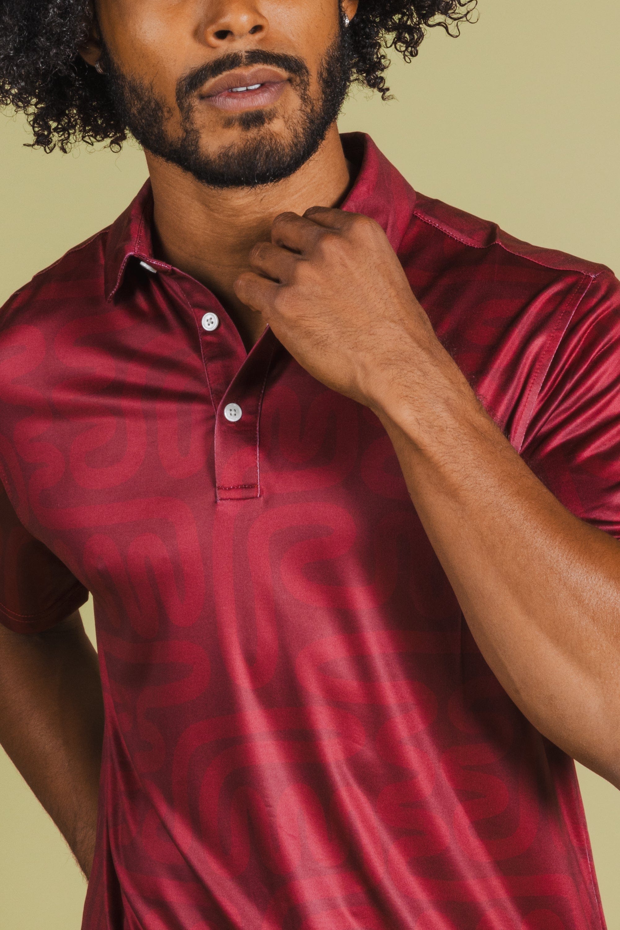 The Finish Line | Red Abstract Men’s Polo - Shinesty