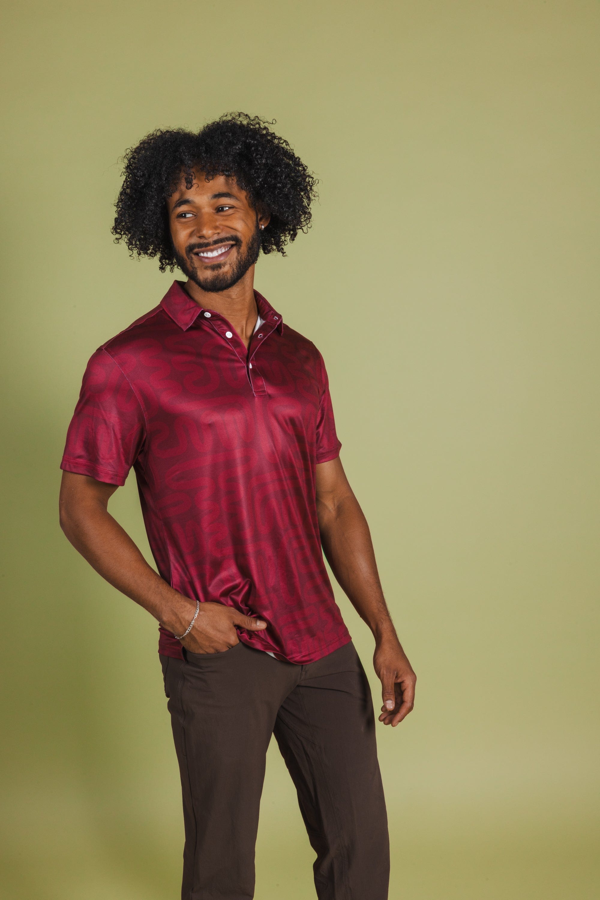 The Finish Line | Red Abstract Men’s Polo - Shinesty