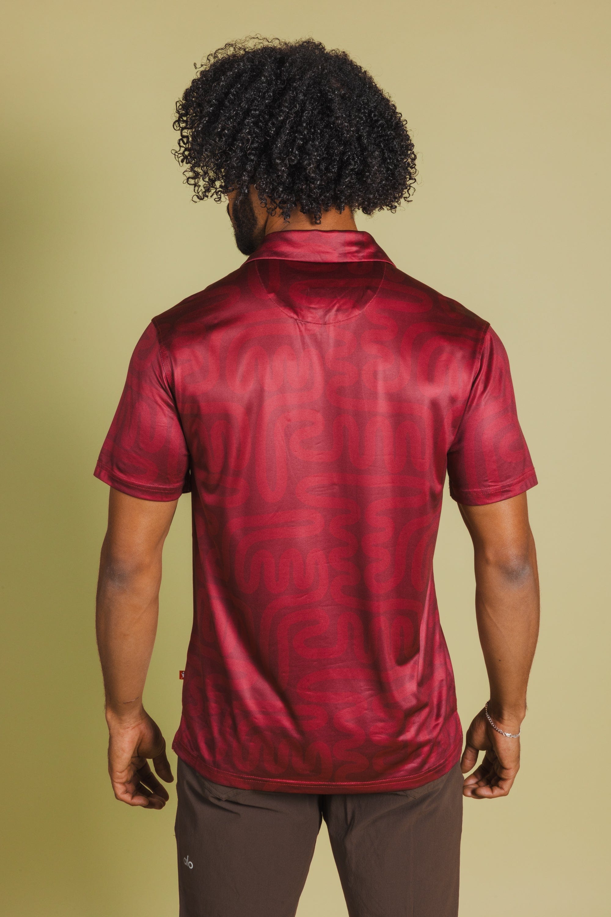 The Finish Line | Red Abstract Men’s Polo - Shinesty