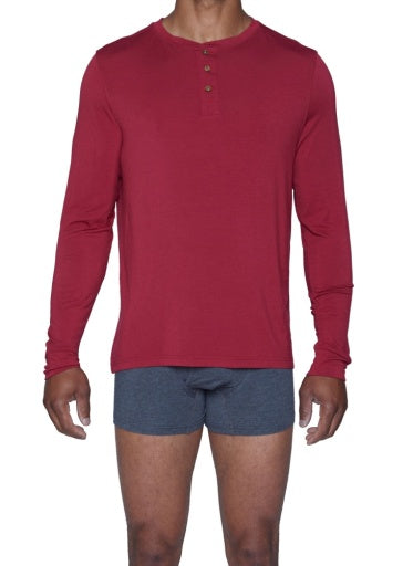 Wood Underwear burgundy luxe-l006 luxe henley