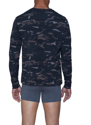 Wood Underwear forest camo long sleeve henley