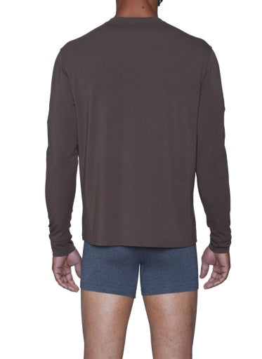 Wood Underwear walnut long sleeve henley