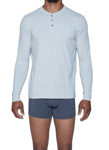 Wood Underwear heather grey long sleeve henley