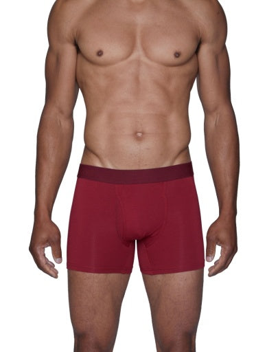 Wood Underwear burgundy red boxer brief w/fly