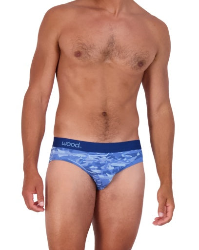 Wood Underwear blue camo hip brief