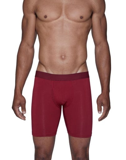 Wood Underwear burgundy red biker brief w/fly