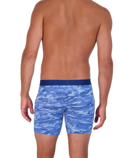 Wood Underwear blue camo biker brief w/fly