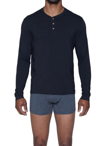 Wood Underwear black long sleeve henley