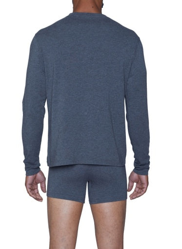 Wood Underwear charcoal heather long sleeve henley