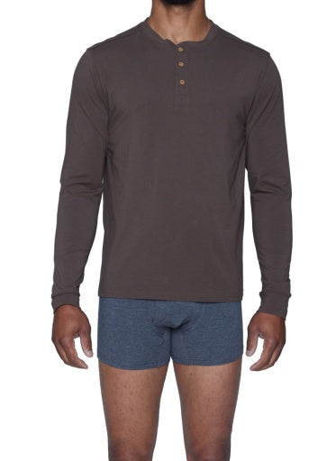 Wood Underwear walnut long sleeve henley