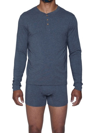 Wood Underwear charcoal heather long sleeve henley