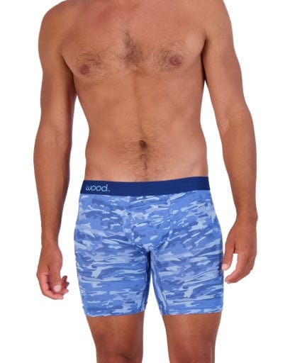 Wood Underwear blue camo biker brief w/fly