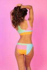 The Soft Serve Saturday | Neon Color Blocked Bikini Bottoms