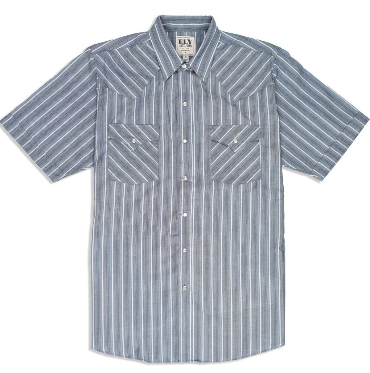 Men's Ely Cattleman Short Sleeve Stripe Western Snap Shirt