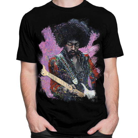 Jimi Hendrix Painted T-Shirt - Black - Flyclothing LLC
