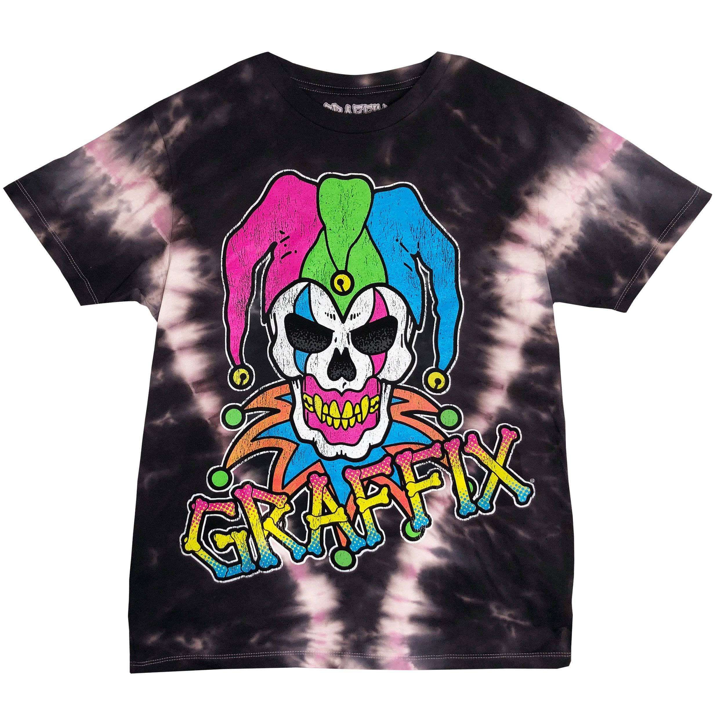 T-Shirt Neon Graffix Pink and Black Tie Dye T-Shirt