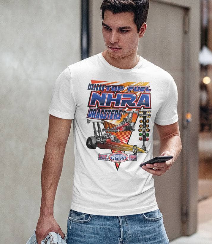 NHRA Double Dragsters T-Shirt - White - Flyclothing LLC