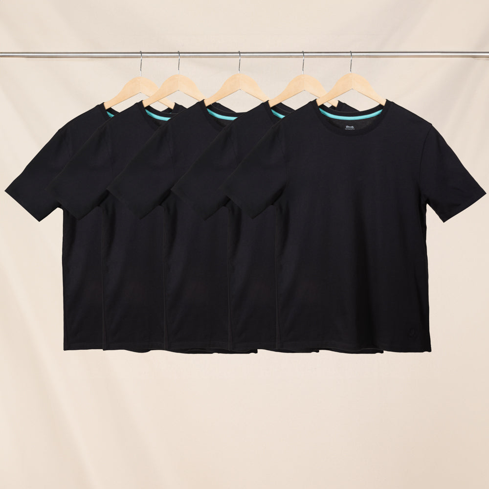 The Everyman™ Tee - Black 5 Pack | Mens Crew Neck T Shirt 5 Pack ft. Super Stupid-Soft™ Fabric