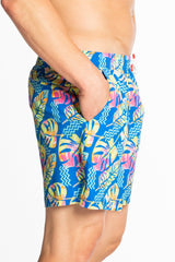 The Oahu Rendezvous | Tropical Leaves Ball Hammock® Pouch 5" Swim Trunks - Shinesty