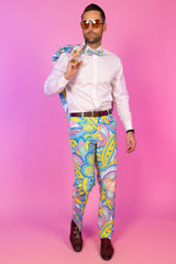 The April Showers | Abstract Paisley Suit Pants