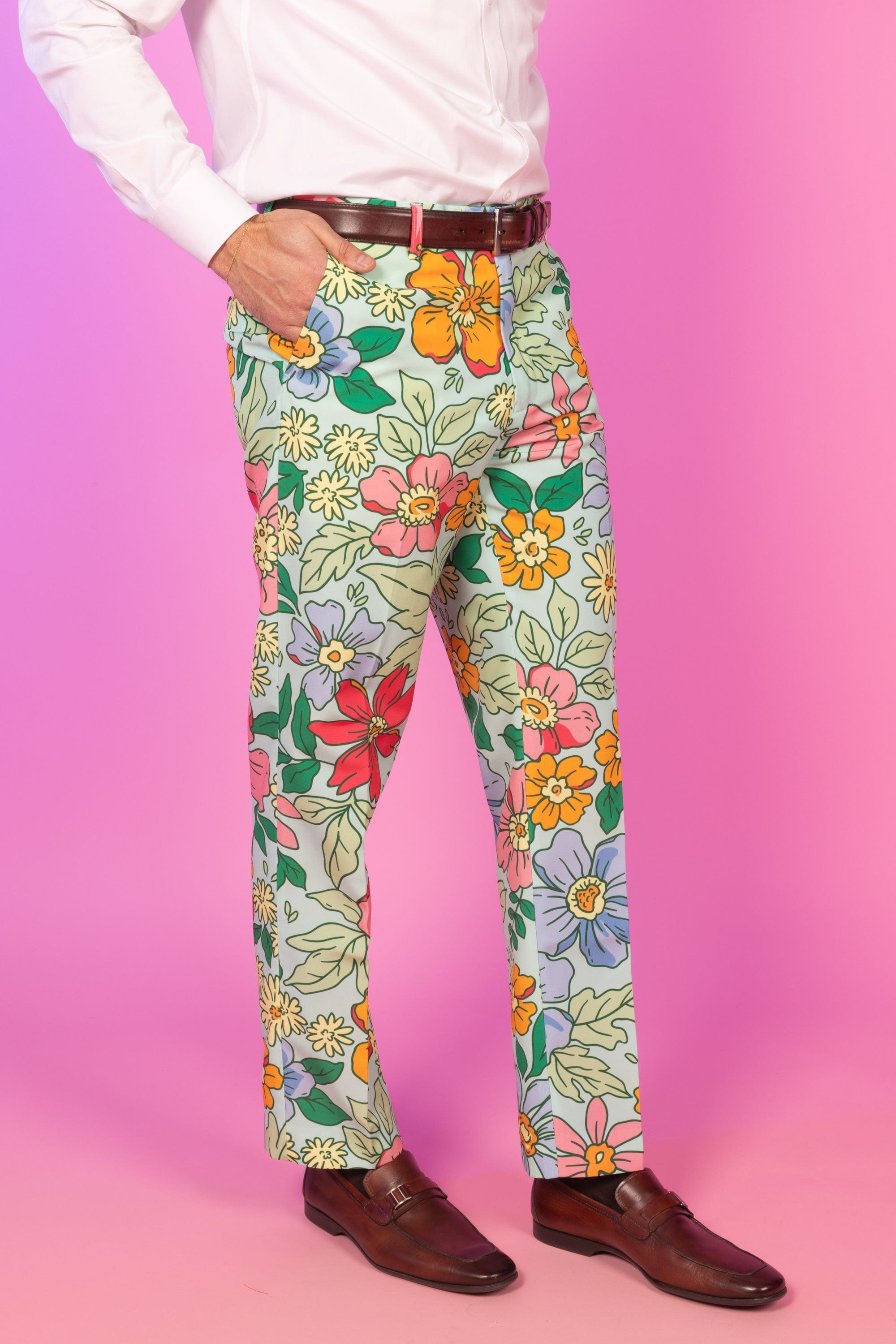 The Garden Party | Floral Derby Suit Pants - Shinesty