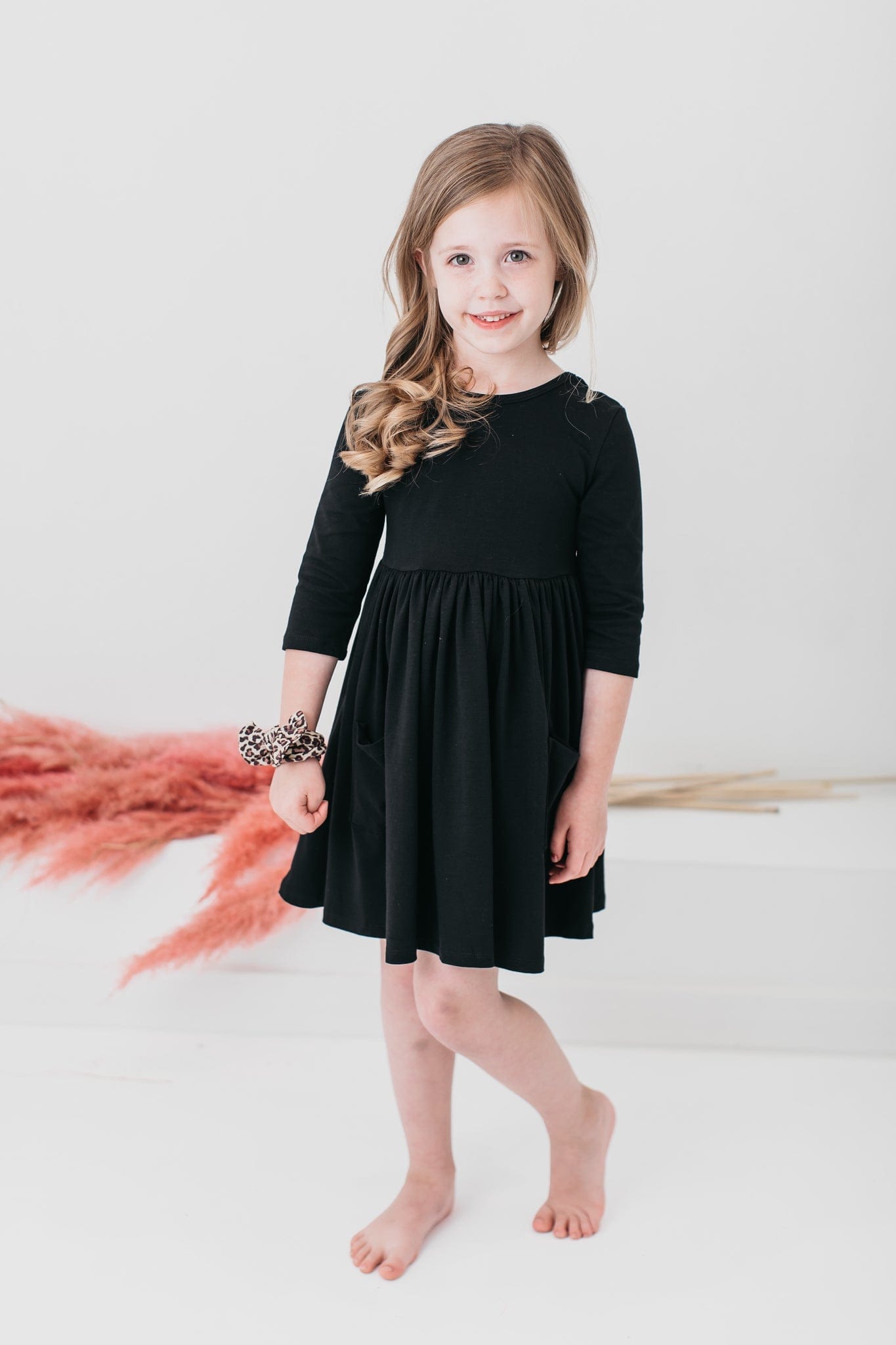 Black 3/4 Pocket Twirl Dress - Mila & Rose ®