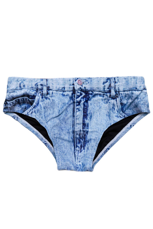 The Assid Washers | Faux-Denim Swim Brief - Shinesty