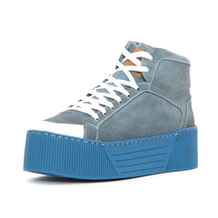 Sandro Moscoloni Aon Leather Platform Sneakers Blue - Flyclothing LLC