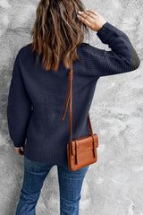 Horizontal Ribbing Turtleneck Sweater - Flyclothing LLC